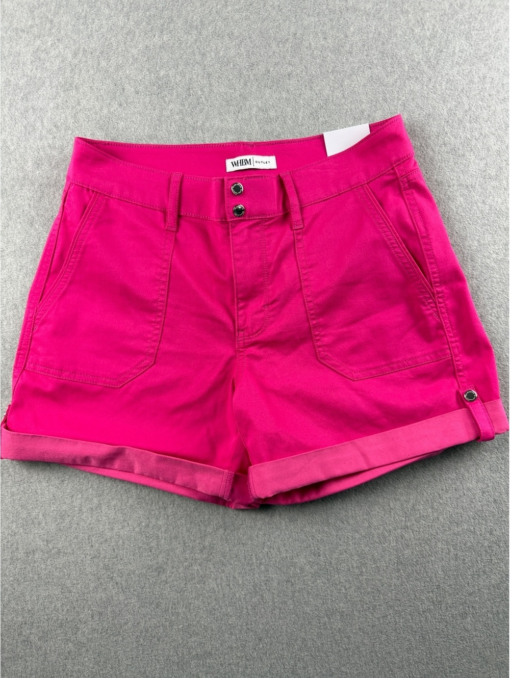 WHBM Utility Shorts Womens 4 Short Dolce Hot Pink Cuffed NWT Stretch Cotton